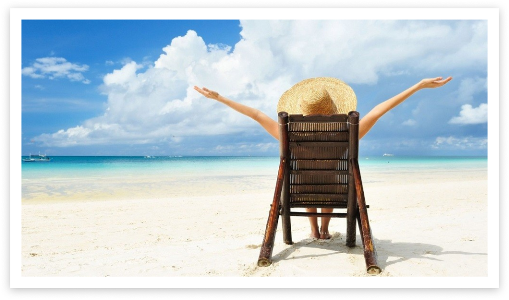 Relaxed person on beautiful beach in Aruba